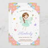 妖精の誕生日の招待 招待状 (正面/裏面)