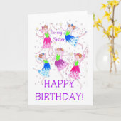 「妖精の誕生日カードお姉さん。 カード (黄色い花)