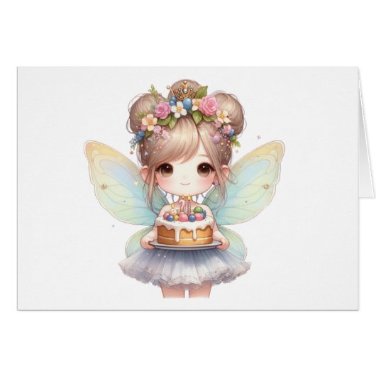 妖精の誕生日カード (正面横)