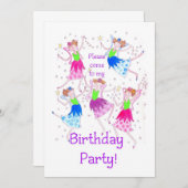 「妖精の誕生日パーティーの招待状」 招待状 (正面/裏面)