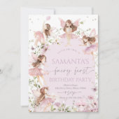 妖精の誕生日パーティーの招待 招待状 (正面)