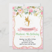 妖精の誕生日パーティーの招待 招待状 (正面)