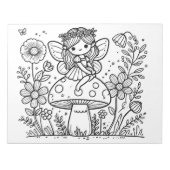 妖精の誕生日パーティーカラーリング子供へ活動 ノートパッド (正面)