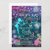 妖精の誕生日パーティー招待状 招待状 (正面/裏面)