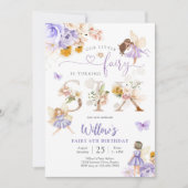 妖精の誕生日招待状 女の子 招待状 (正面)