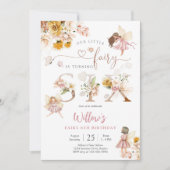 妖精の誕生日招待状 女の子 招待状 (正面)