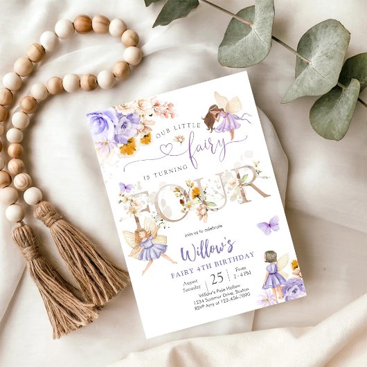 妖精の誕生日招待状 女の子 招待状