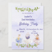 妖精の誕生日招待状 女子 招待状 (正面)