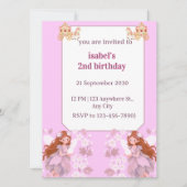 妖精の誕生日招待状 女子 招待状 (正面)