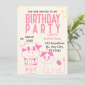 妖精の誕生日招待状 女子 招待状 (スタンド正面)