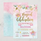 妖精の誕生日招待状 招待状 (正面/裏面)