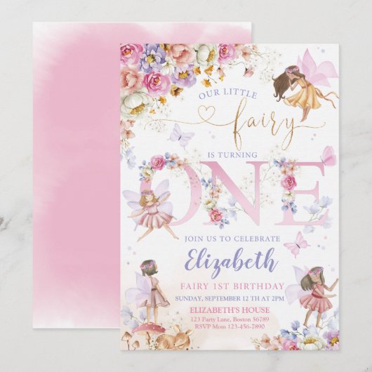 妖精の誕生日 招待状 (正面/裏面)