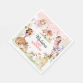 妖精の誕生日 1歳 魔法の森の女の子 花柄 スタンダードランチョンナプキン (角)