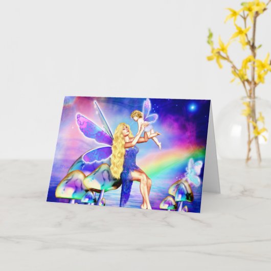 『妖精の賛美グリーティングカード』 カード (黄色い花)