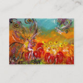 妖精の赤い花のフローラファンタジーアイボリー 名刺 (裏面)