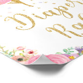 妖精の赤ちゃんシャワーおむつラッフルサインベビーガール ポスター (角)