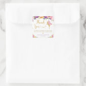 妖精の赤ちゃんシャワーパープルフローラありがとう スクエアシール (バッグ)