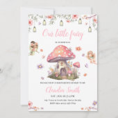 妖精の赤ちゃんシャワーピンクのラベンダーの花 招待状 (正面)