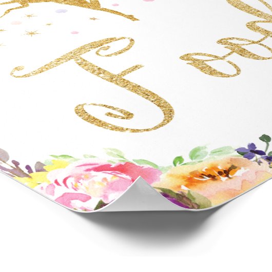 妖精の赤ちゃんシャワー食品の装飾サインベビーガール ポスター (角)