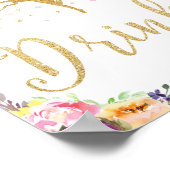 妖精の赤ちゃんシャワー飲み物の装飾サインベビーガール ポスター (角)