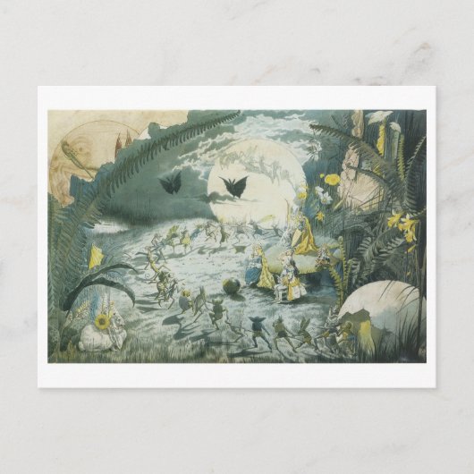 妖精の踊りの満月 ポストカード (正面)