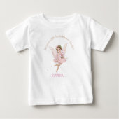 妖精の輝くダークヘアかわいいピンクのベビーTシャツ ベビーTシャツ (正面)