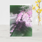 妖精の輝くピンクのグリーティングカード カード (黄色い花)