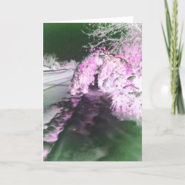 妖精の輝くピンクのグリーティングカード カード