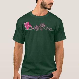 妖精の部族のアートワークTハイビスカスと妖精 Tシャツ