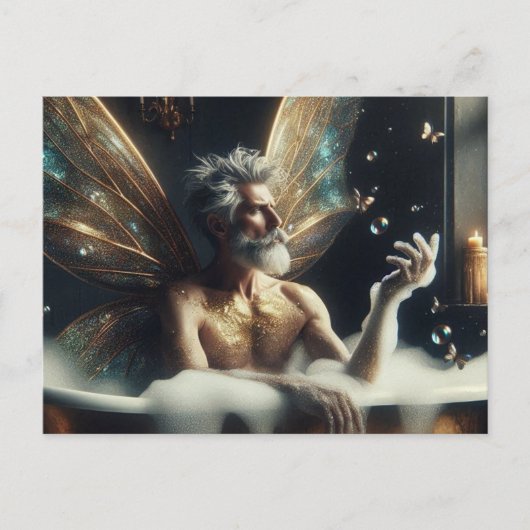 妖精の長老が入浴 ポストカード (正面)