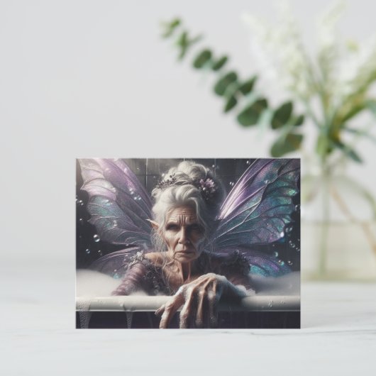 妖精の長老のバブルバスの女性 ポストカード (スタンド正面)