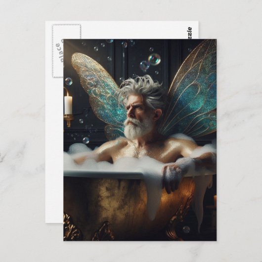 妖精の長老のバブルバス ポストカード (正面/裏面)