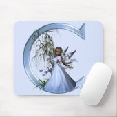 妖精の青いモノグラムC マウスパッド (マウス)