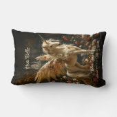 妖精の馬 ユニコーン 羽根の翼 花の木 ランバークッション (裏面)