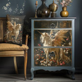 妖精の馬 ユニコーン 羽根の翼 花の木 ランバークッション