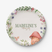 妖精の魅力森キノコの緑 ペーパープレート (正面)