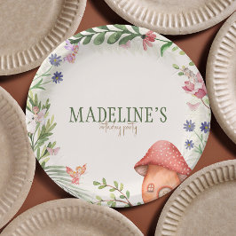 妖精の魅力森キノコの緑 ペーパープレート