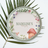 妖精の魅力森キノコの緑 ペーパープレート