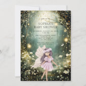 妖精の魅惑された森の赤ちゃんシャワー 招待状 (正面)