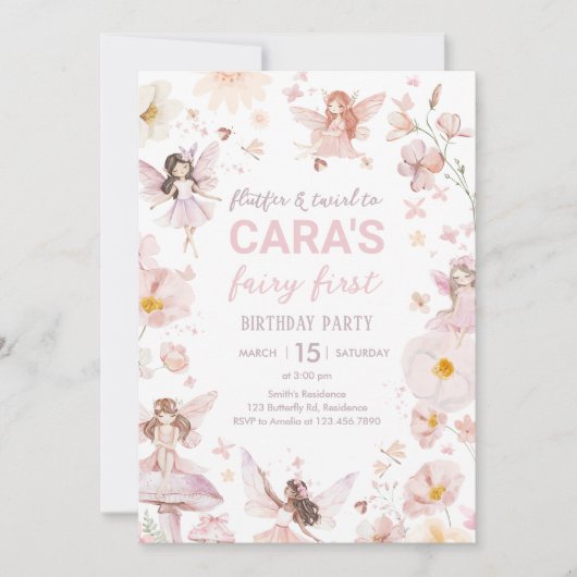 妖精の魅惑のガーデンバースデーパーティー 招待状 (正面)