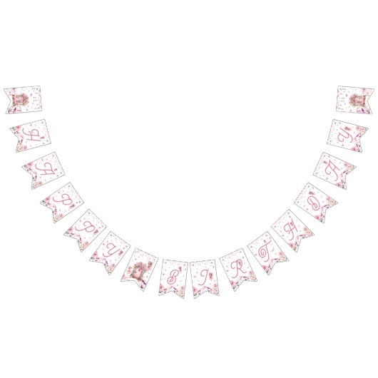 妖精の魅惑の森の誕生日パーティー バンティングフラッグ (全)