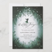 妖精の魅惑の森エメラルドベビーガールシャワー 招待状 (正面)