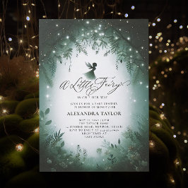 妖精の魅惑の森エメラルドベビーガールシャワー 招待状