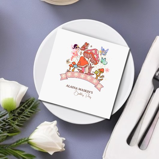 妖精の魅惑キノコの水の色フローラ スタンダードカクテルナプキン