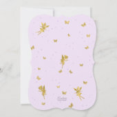 妖精の魅惑パーティー、ガーデンフラワーガール誕生日 招待状 (裏面)