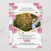 妖精の魅惑的なホタルの庭の蝶の女の子 招待状 (正面/裏面)