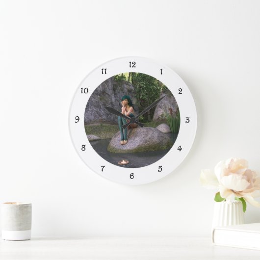妖精の魔法のかけられた池の大時計 ラージ壁時計 (ホーム)
