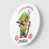 妖精の魔法のように美しいフローラ時計 ラージ壁時計 (傾斜)