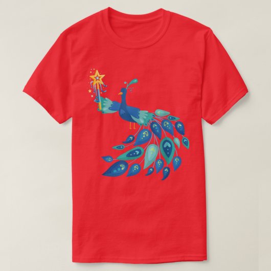 妖精の魔法の孔雀おもしろいかわいい鳥の動物の愛 Tシャツ (デザイン正面)
