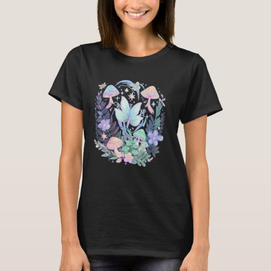 妖精の魔法の庭園 - 空想的な自然のデザイン Tシャツ (正面)
